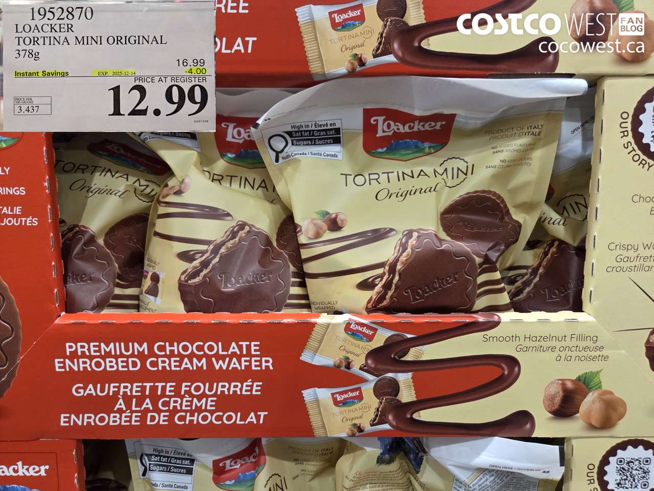 1952870 LOACKER TORTINA MINI ORIGINAL 378G ($4.00 INSTANT SAVINGS EXPIRES ON 2025-12-14) $12.99