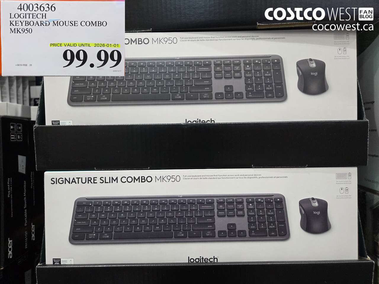 4003636 LOGITECH KEYBOARD MOUSE COMBO MK950 (EXPIRES ON 2026-01-01) $99.99