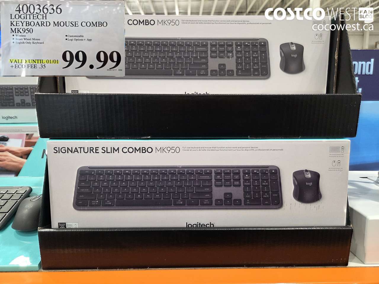 4003636 LOGITECH KEYBOARD MOUSE COMBO MK950 (EXPIRES ON 2026-01-01) $99.99
