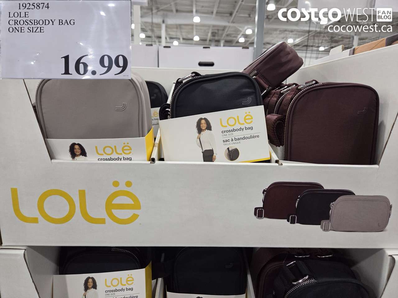 1925874 LOLE CROSSBODY BAG ONE SIZE  $16.99