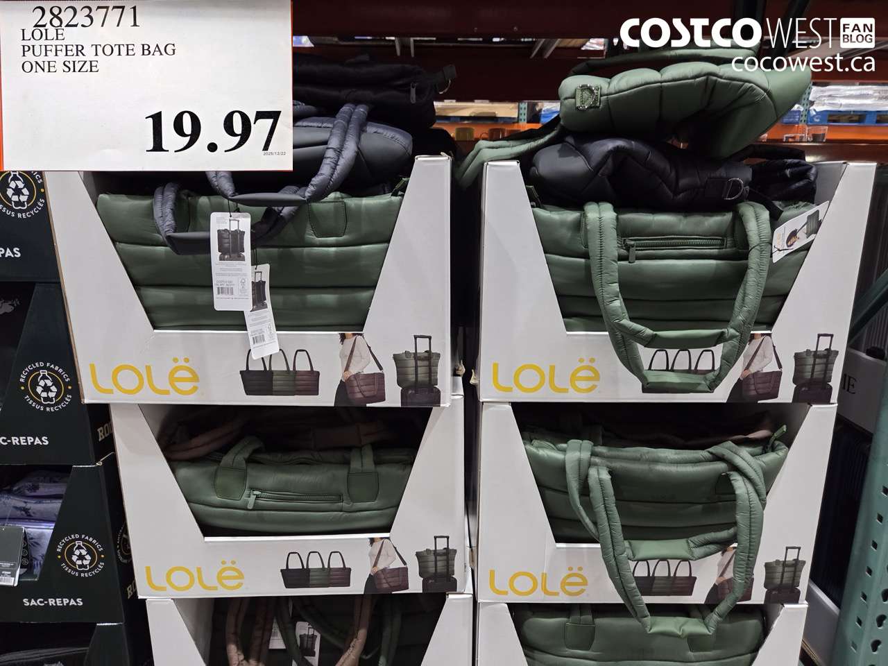 2823771 LOLE PUFFER TOTE BAG ONE SIZE  $19.97