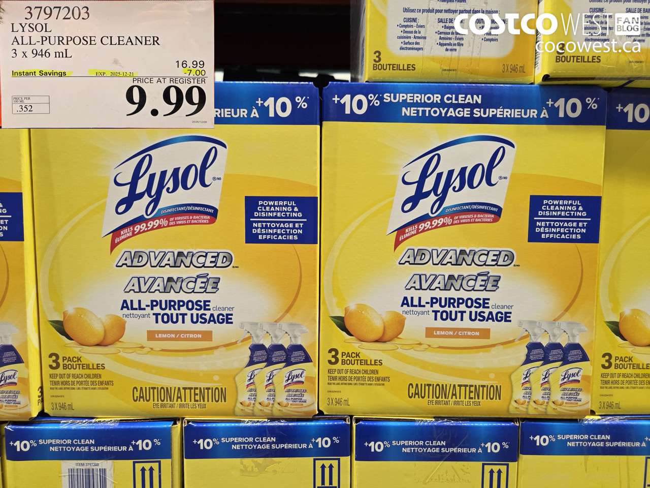 3797203 LYSOL ALL-PURPOSE CLEANER 3 X 946ML ($7.00 INSTANT SAVINGS EXPIRES ON 2025-12-21) $9.99