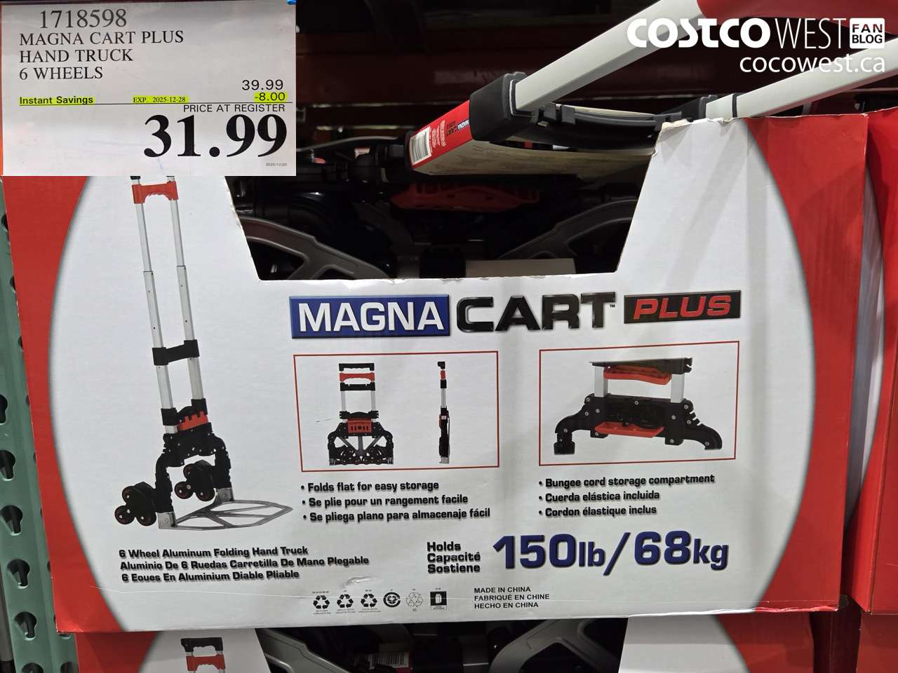 1718598 MAGNA CART PLUS 6 WHEELS HAND TRUCK ($8.00 INSTANT SAVINGS EXPIRES ON 2025-12-28) $31.99