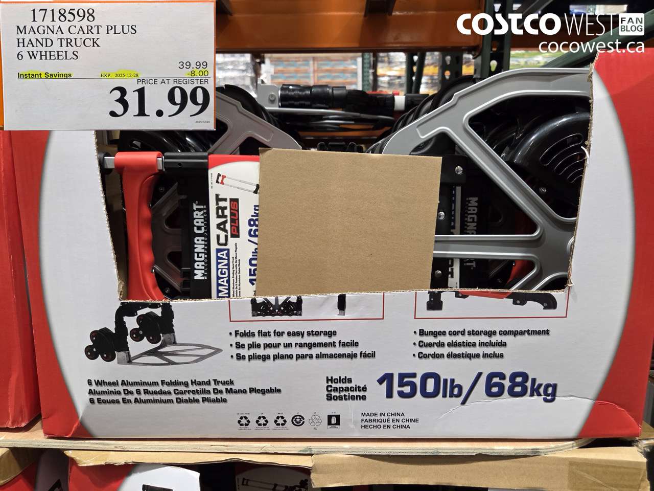 1718598 MAGNA CART PLUS 6 WHEELS HAND TRUCK ($8.00 INSTANT SAVINGS EXPIRES ON 2025-12-28) $31.99