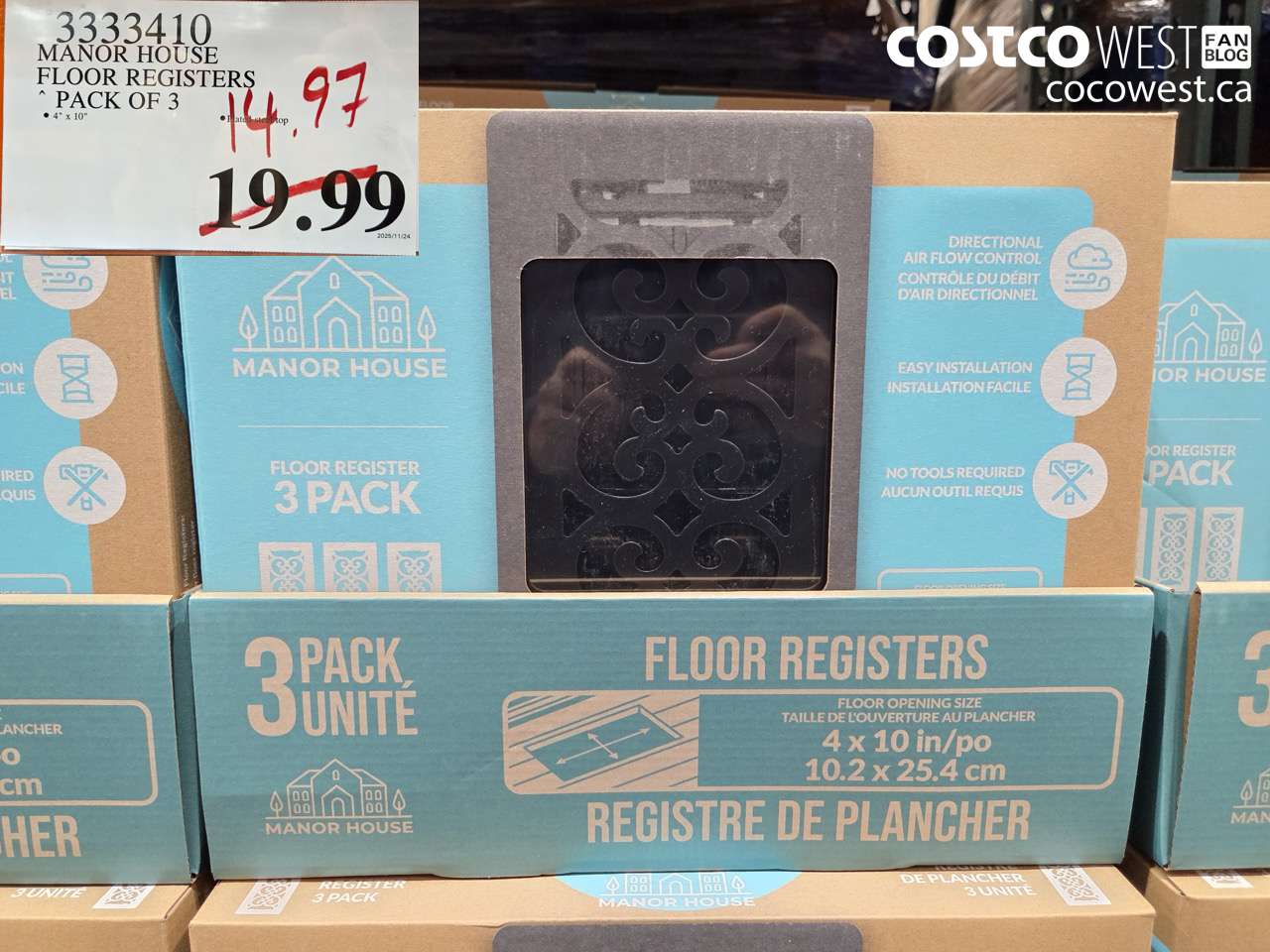 3333410 MANOR HOUSE FLOOR REGISTERS 4