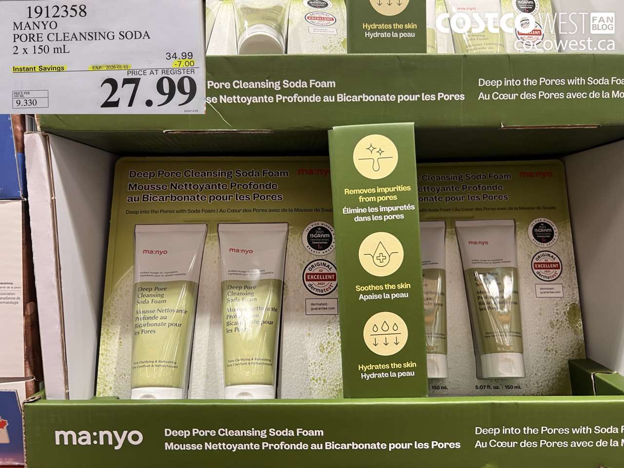 1912358 MANYO PORE CLEANSING SODA 2 X 150ML ($7.00 INSTANT SAVINGS EXPIRES ON 2026-01-11) $27.99