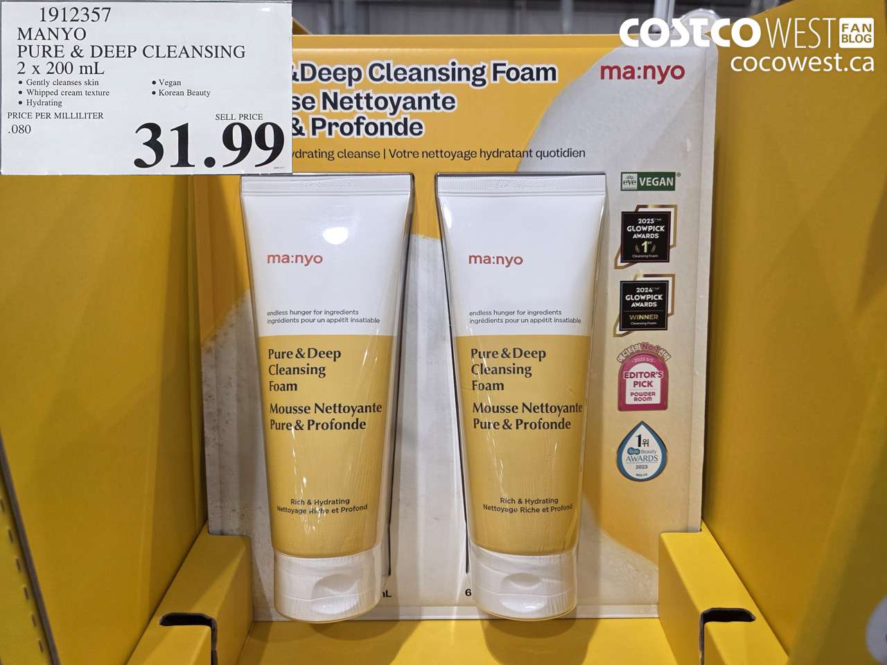 1912357 MANYO PURE & DEEP CLEANSING 2 X 200ML $31.99