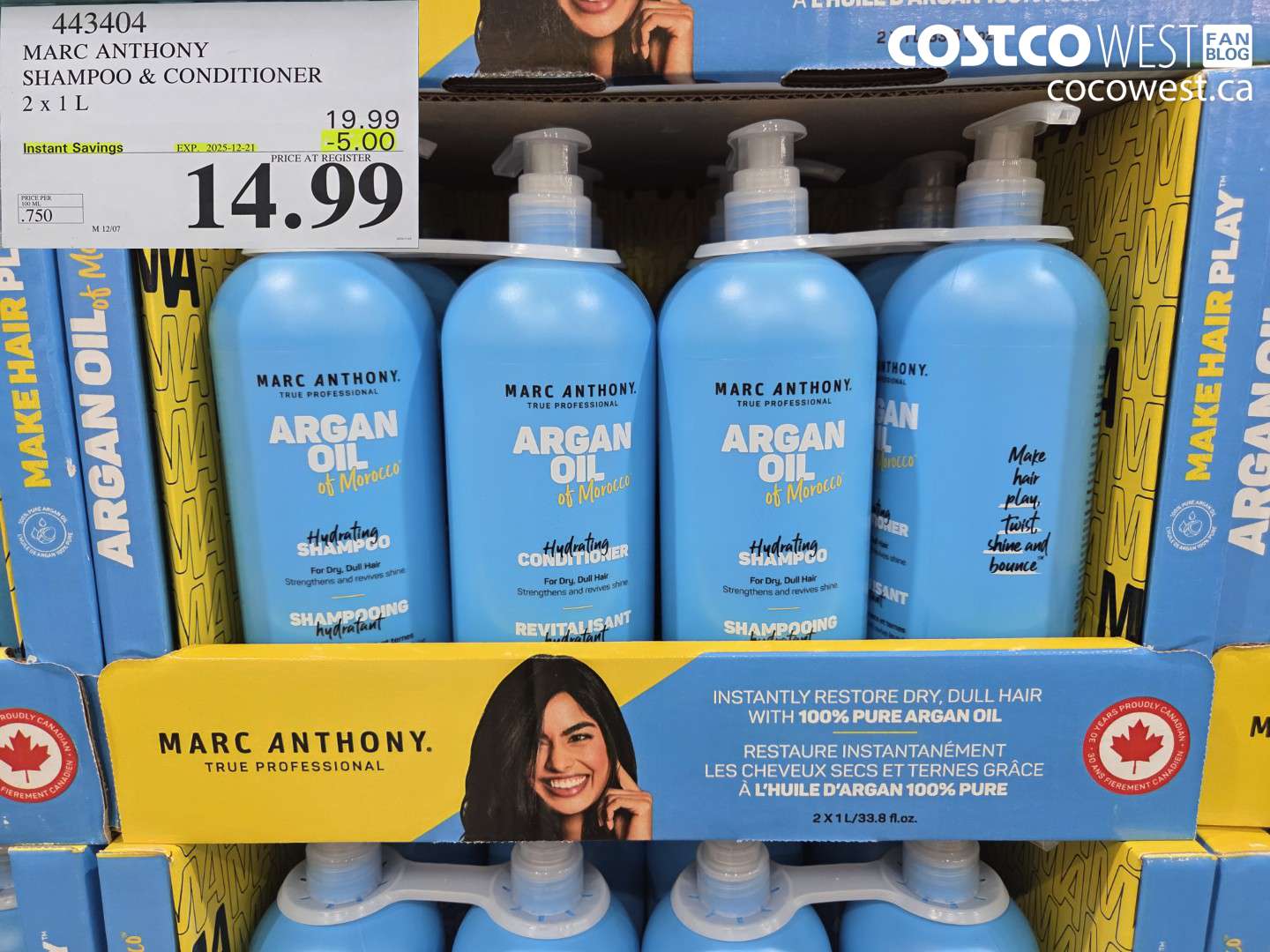 443404 MARC ANTHONY SHAMPOO & CONDITIONER 2 X 1L ($5.00 INSTANT SAVINGS EXPIRES ON 2025-12-21) $14.99