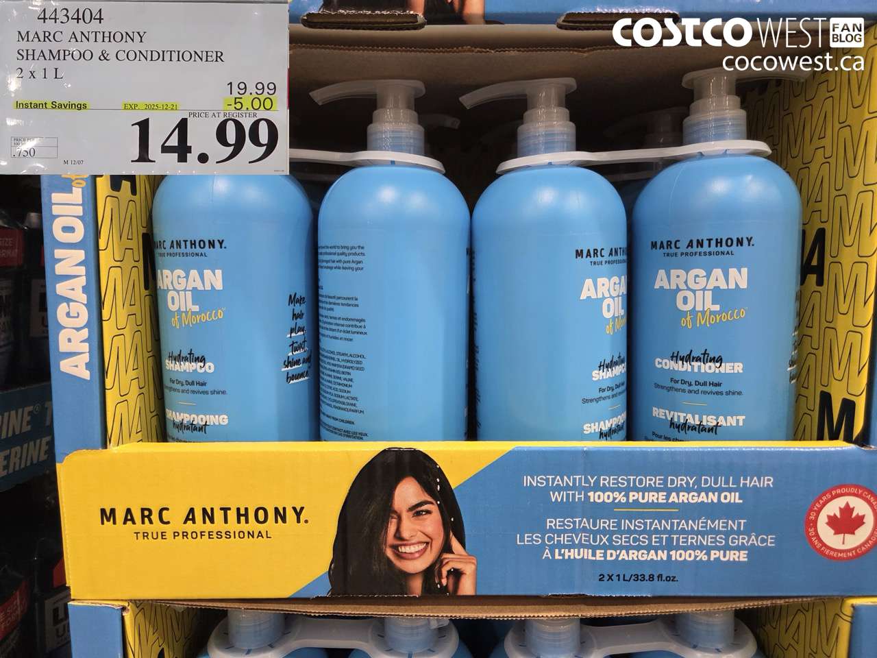 443404 MARC ANTHONY SHAMPOO & CONDITIONER 2 X 1L ($5.00 INSTANT SAVINGS EXPIRES ON 2025-12-21) $14.99