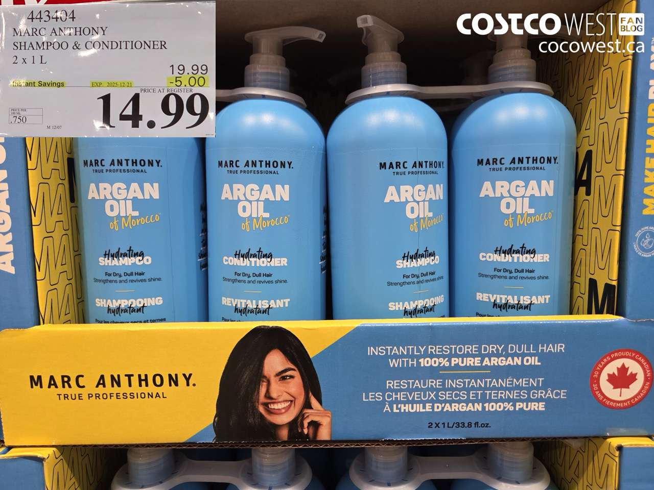 443404 MARC ANTHONY SHAMPOO & CONDITIONER 2 X 1L ($5.00 INSTANT SAVINGS EXPIRES ON 2025-12-21) $14.99