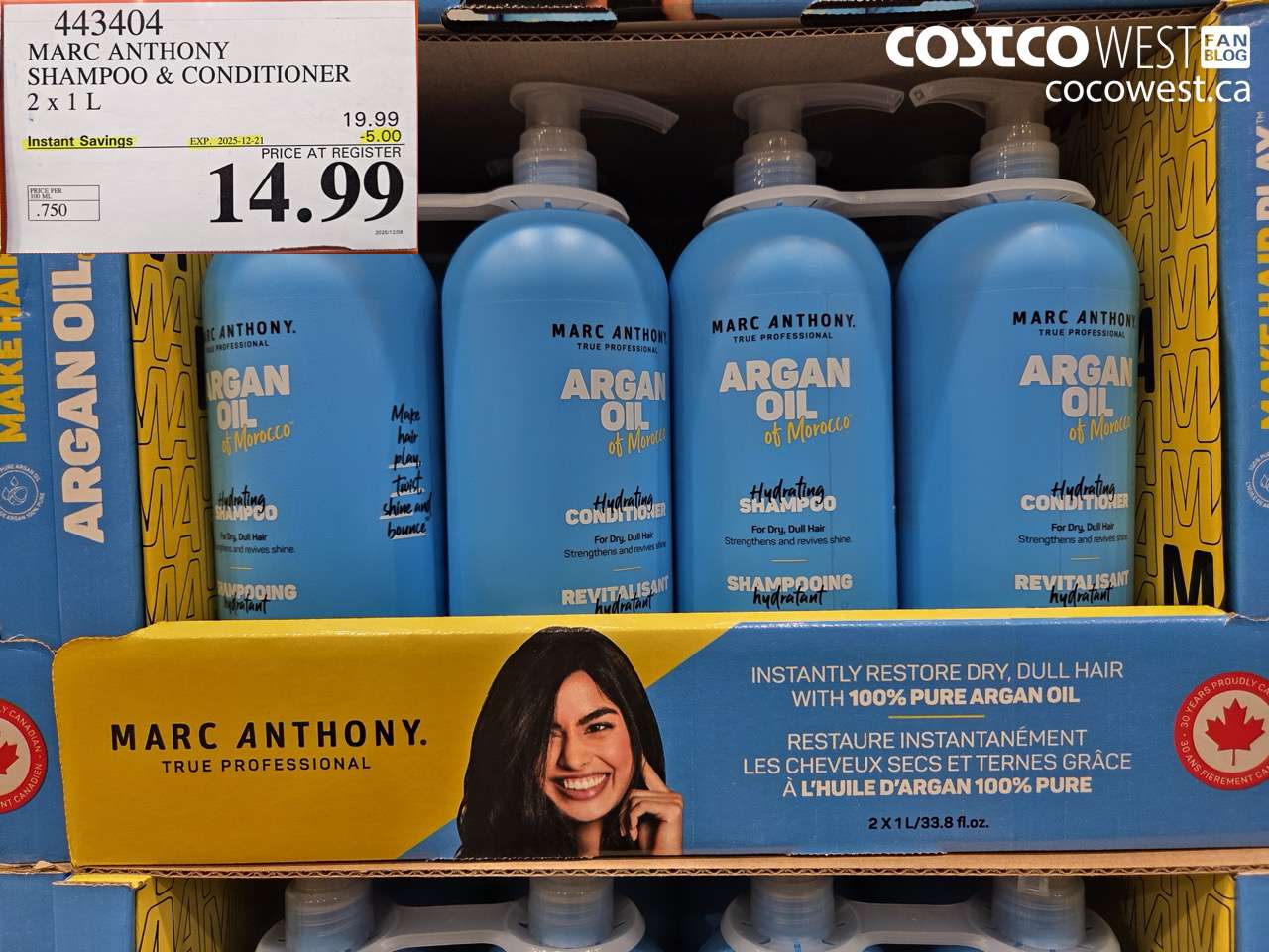 443404 MARC ANTHONY SHAMPOO & CONDITIONER 2 X 1L ($5.00 INSTANT SAVINGS EXPIRES ON 2025-12-21) $14.99