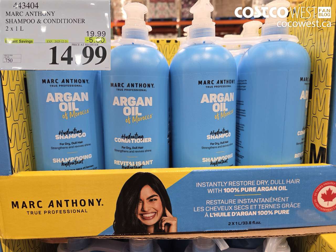 443404 MARC ANTHONY SHAMPOO & CONDITIONER 2 X 1L ($5.00 INSTANT SAVINGS EXPIRES ON 2025-12-21) $14.99