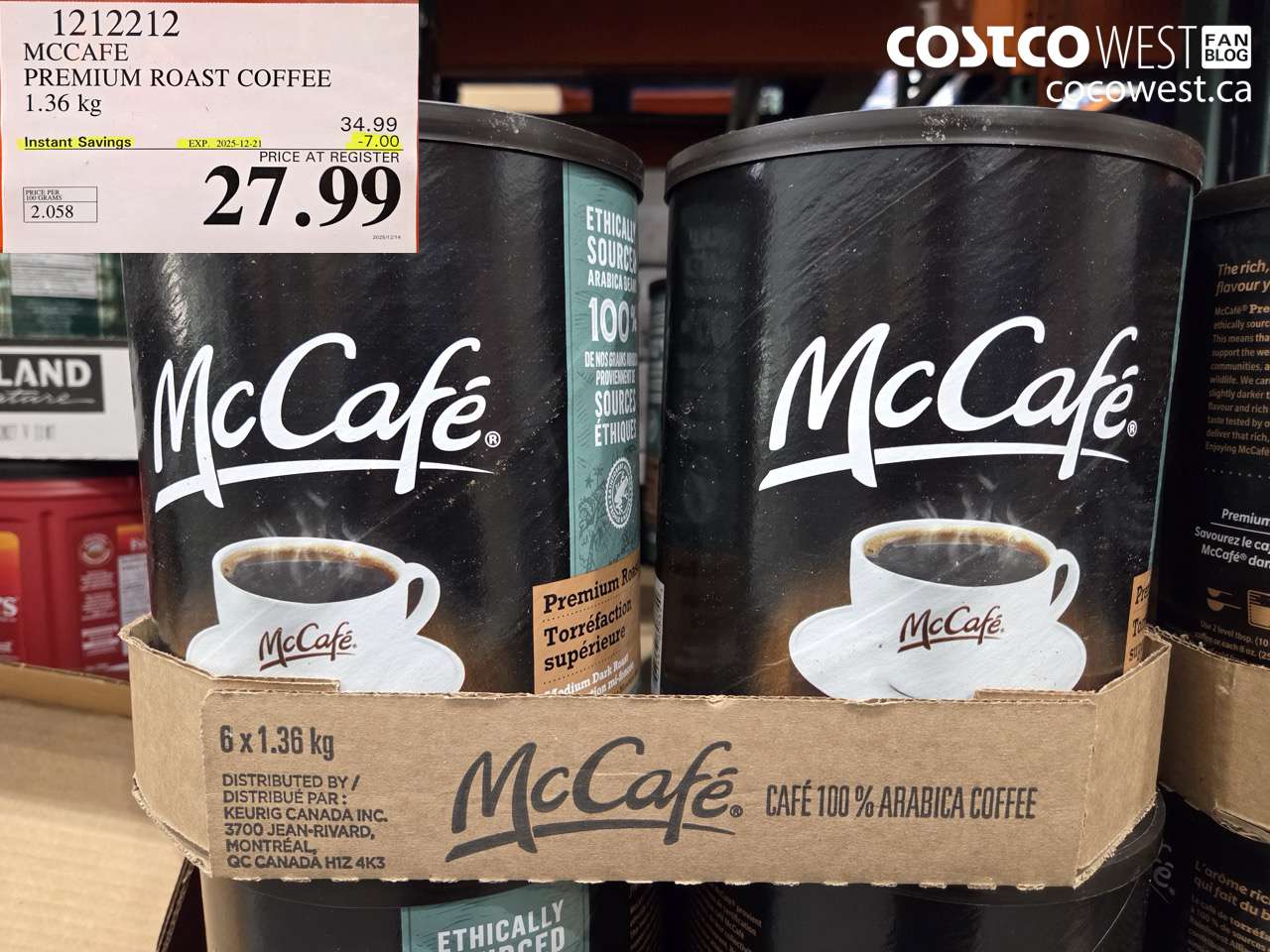 1212212 MCCAFE PREMIUM ROAST COFFEE 1.36 kg ($7.00 INSTANT SAVINGS EXPIRES ON 2025-12-21) $27.99