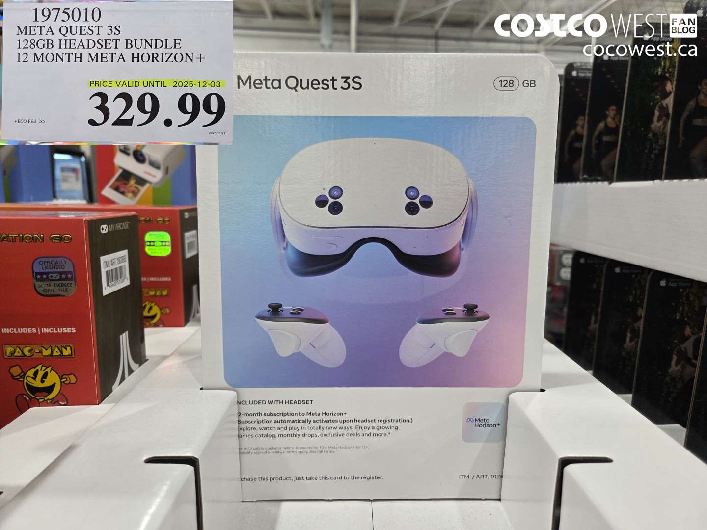 1975010 META QUEST 3S 128GB HEADSET BUNDLE 12 MONTH META HORIZON (EXPIRES ON 2025-12-03) $329.99