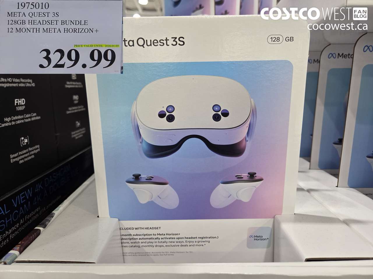 1975010 META QUEST 3S 128GB HEADSET BUNDLE 12 MONTH META HORIZON (EXPIRES ON 2026-01-03) $329.99