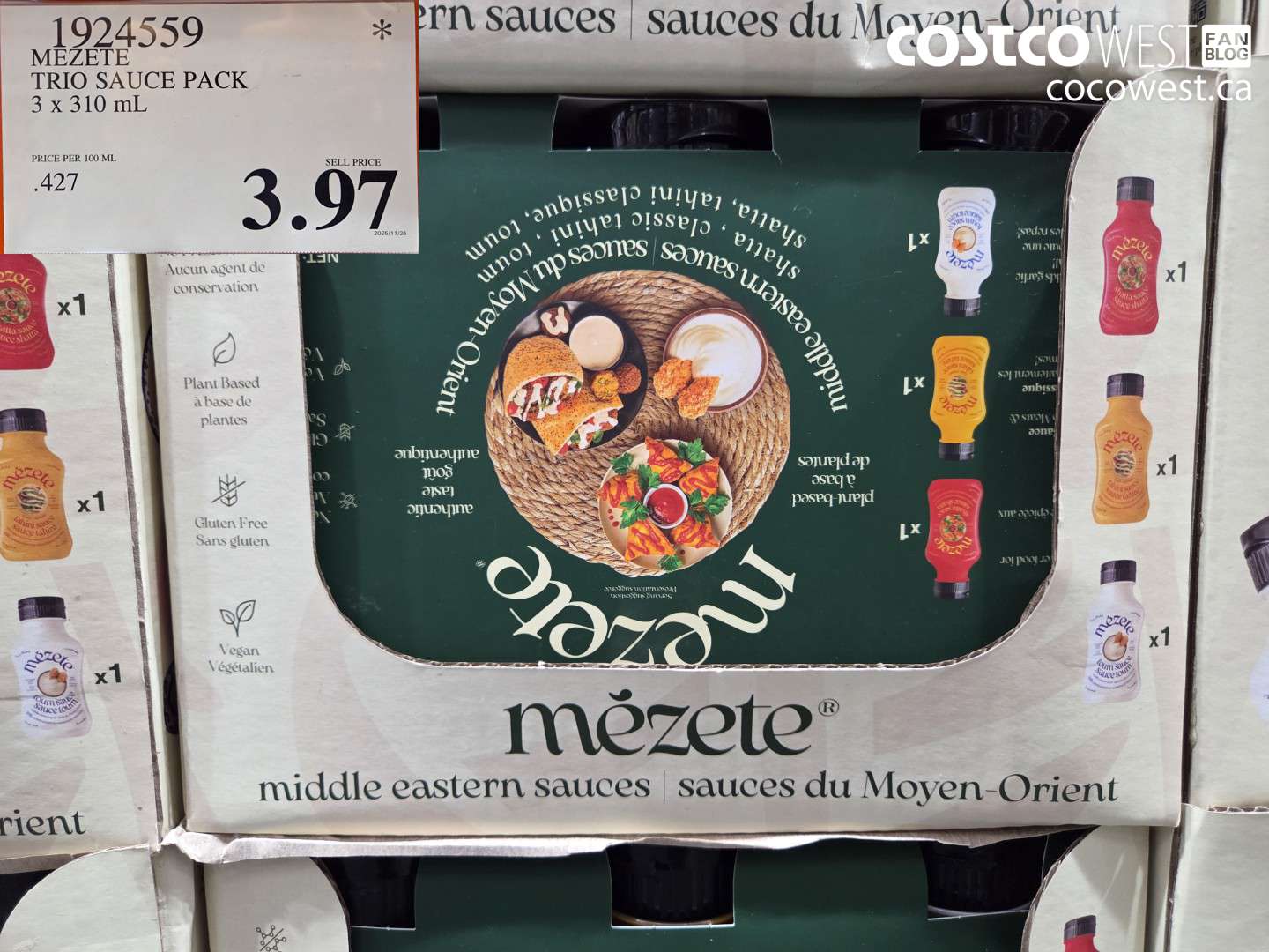 1924559 MEZETE TRIO SAUCE PACK 3 X 310ML $3.97