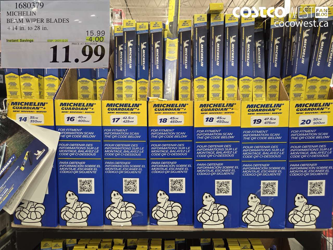 1680379 MICHELIN BEAM WIPER BLADES BLADE LENGTH 24 IN ($4.00 INSTANT SAVINGS EXPIRES ON 2025-12-21) $11.99