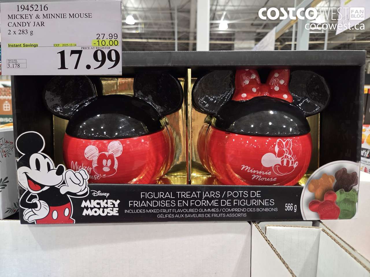 1945216 MICKEY & MINNIE MOUSE CANDY JAR 2 X 283G ($10.00 INSTANT SAVINGS EXPIRES ON 2025-12-14) $17.99