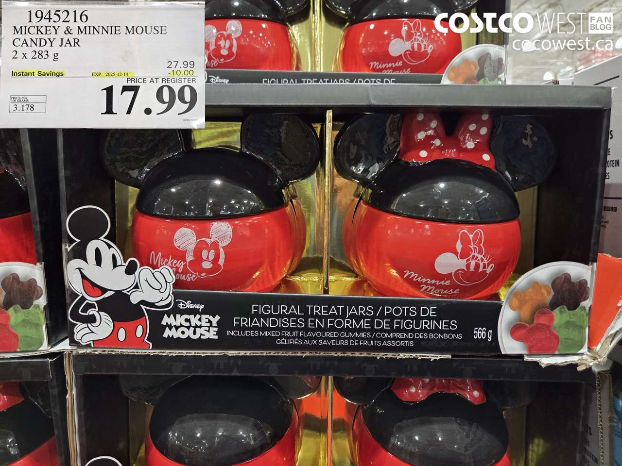 1945216 MICKEY & MINNIE MOUSE CANDY JAR 2 X 283G ($10.00 INSTANT SAVINGS EXPIRES ON 2025-12-14) $17.99
