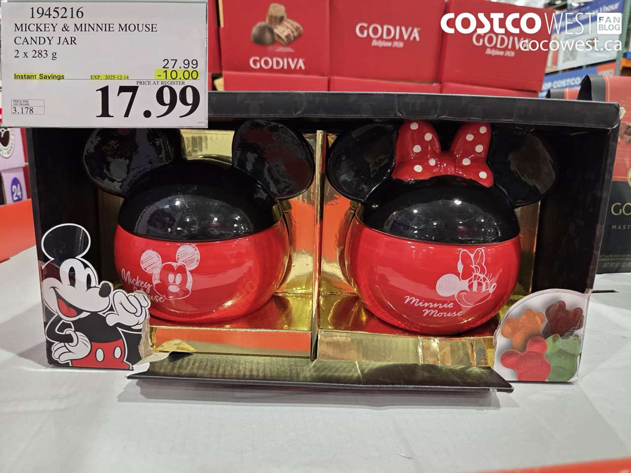 1945216 MICKEY & MINNIE MOUSE CANDY JAR 2 X 283G ($10.00 INSTANT SAVINGS EXPIRES ON 2025-12-14) $17.99