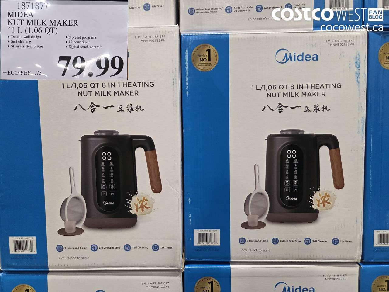 1871877 MIDEA NUT MILK MAKER 1 L (1.06 QT) $79.99