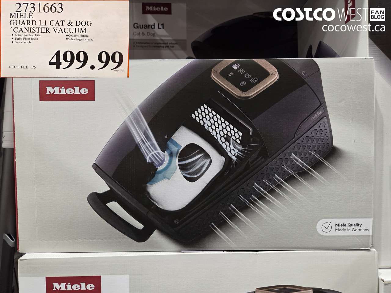 2731663 MIELE GUARD L1 CAT & DOG CANISTER VACUUM $499.99