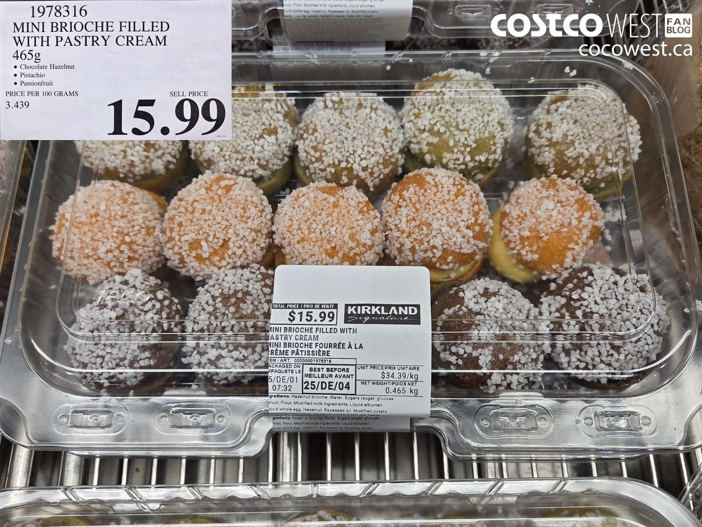 1978316 MINI BRIOCHE FILLED WITH PASTRY CREAM 465g $15.99