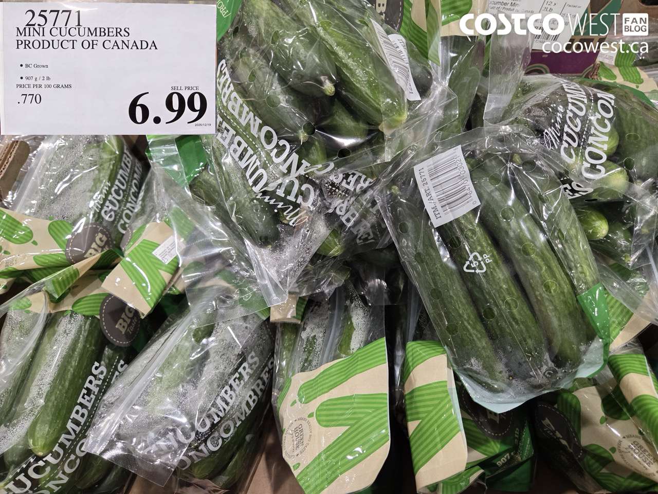 25771 MINI CUCUMBERS PRODUCT OF CANADA $6.99
