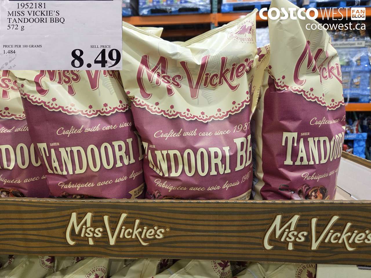 1952181 MISS VICKIE'S TANDOORI BBQ 572G $8.49