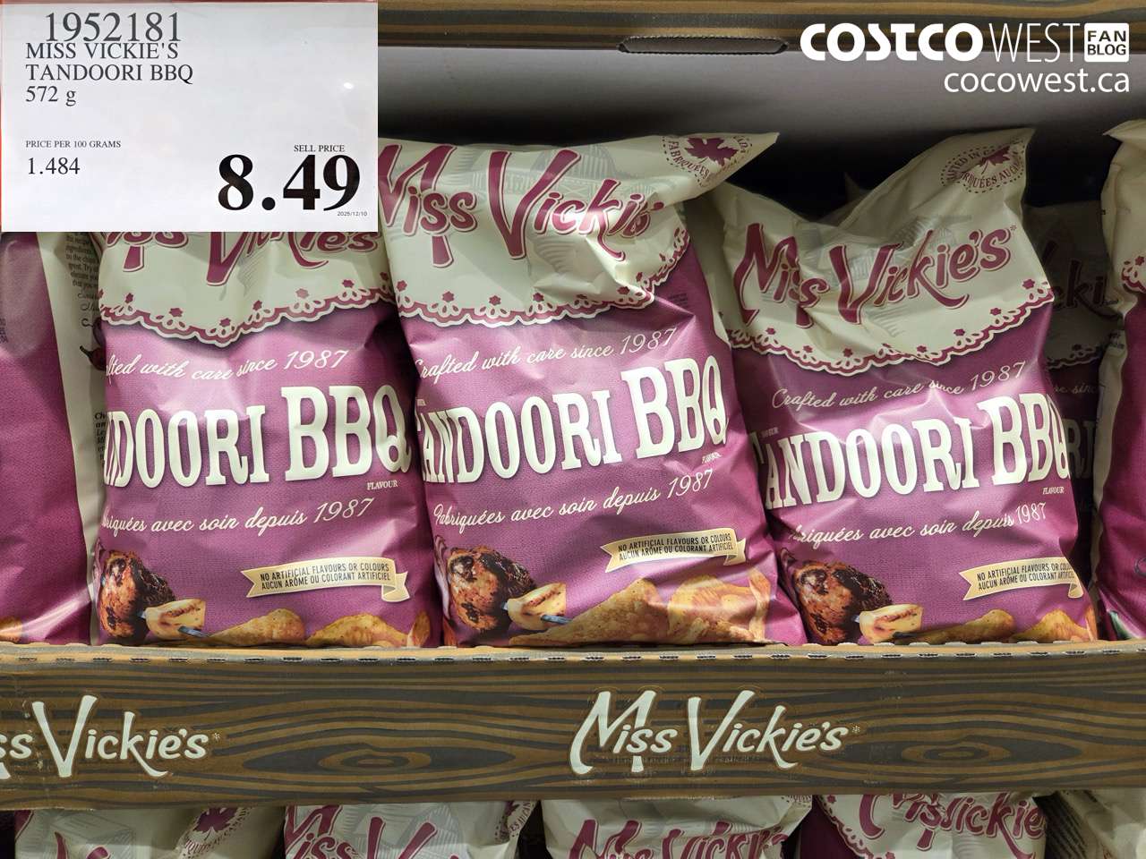 1952181 MISS VICKIE'S TANDOORI BBQ 572G $8.49