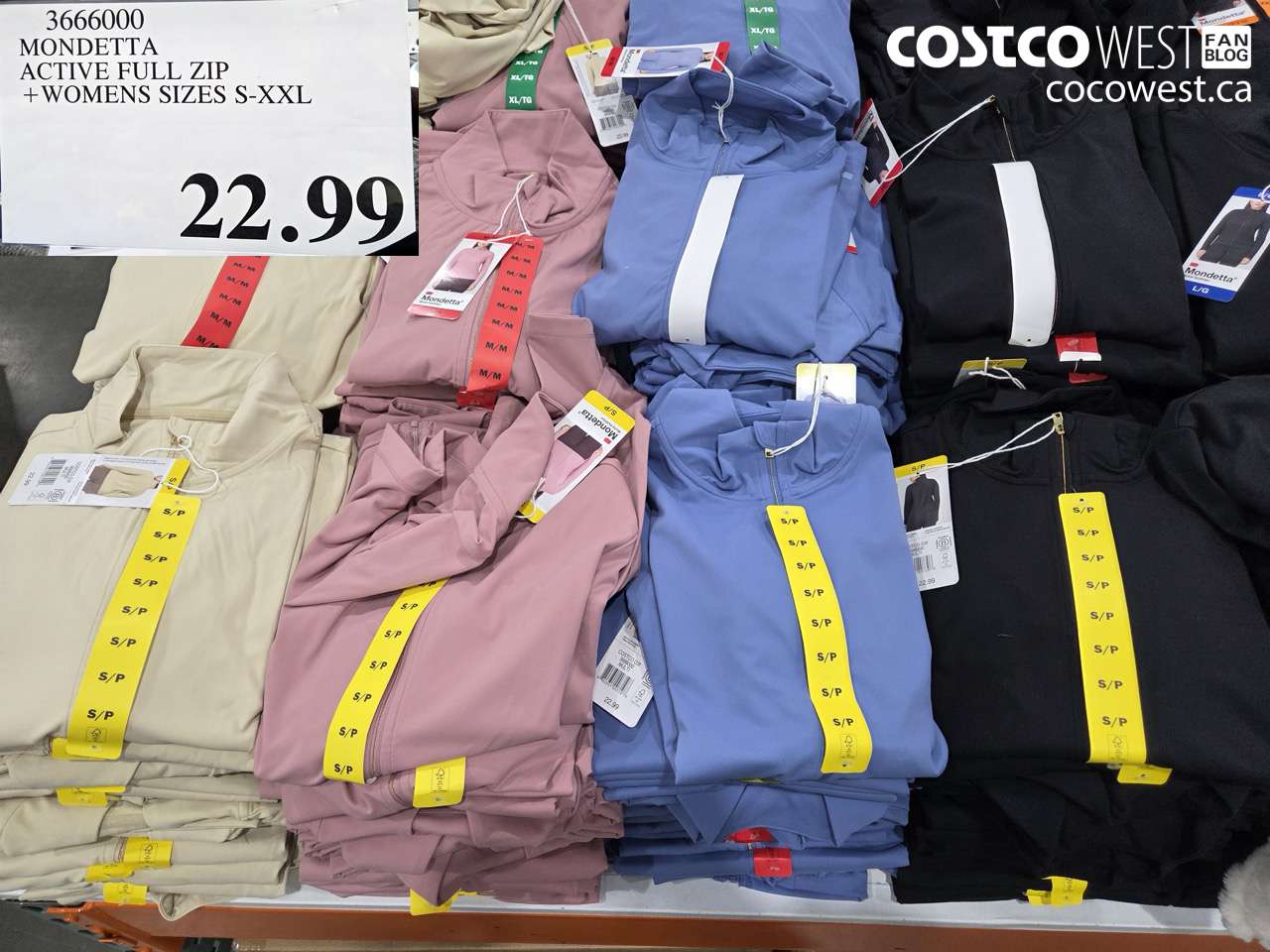 3666000 MONDETTA ACTIVE FULL ZIP WOMENS SIZES S-XXL $22.99