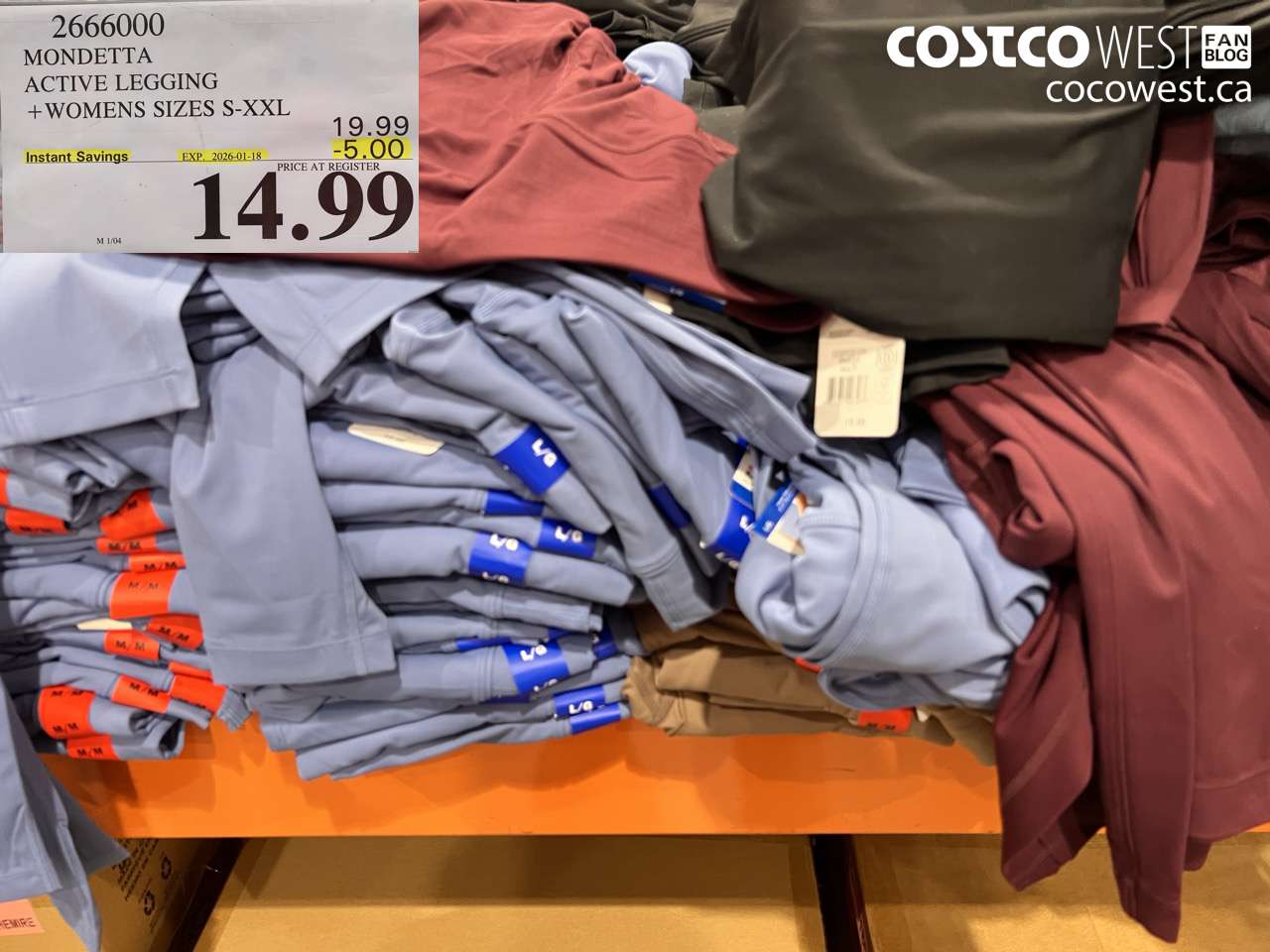 2666000 MONDETTA ACTIVE LEGGING WOMENS SIZES S-XXL ($5.00 INSTANT SAVINGS EXPIRES ON 2026-01-18) $14.99