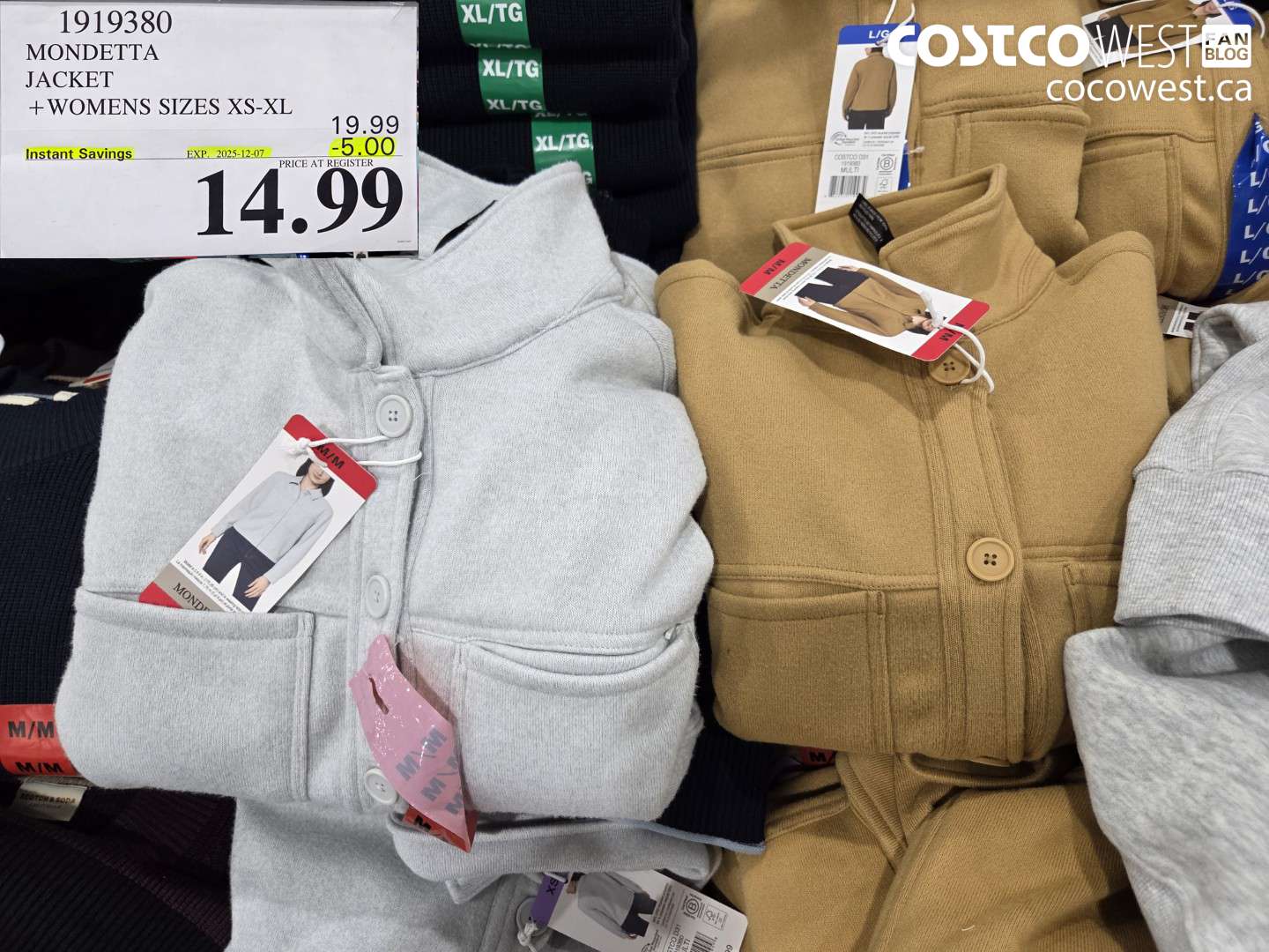 1919380 MONDETTA JACKET WOMENS SIZES XS-XL ($5.00 INSTANT SAVINGS EXPIRES ON 2025-12-07) $14.99