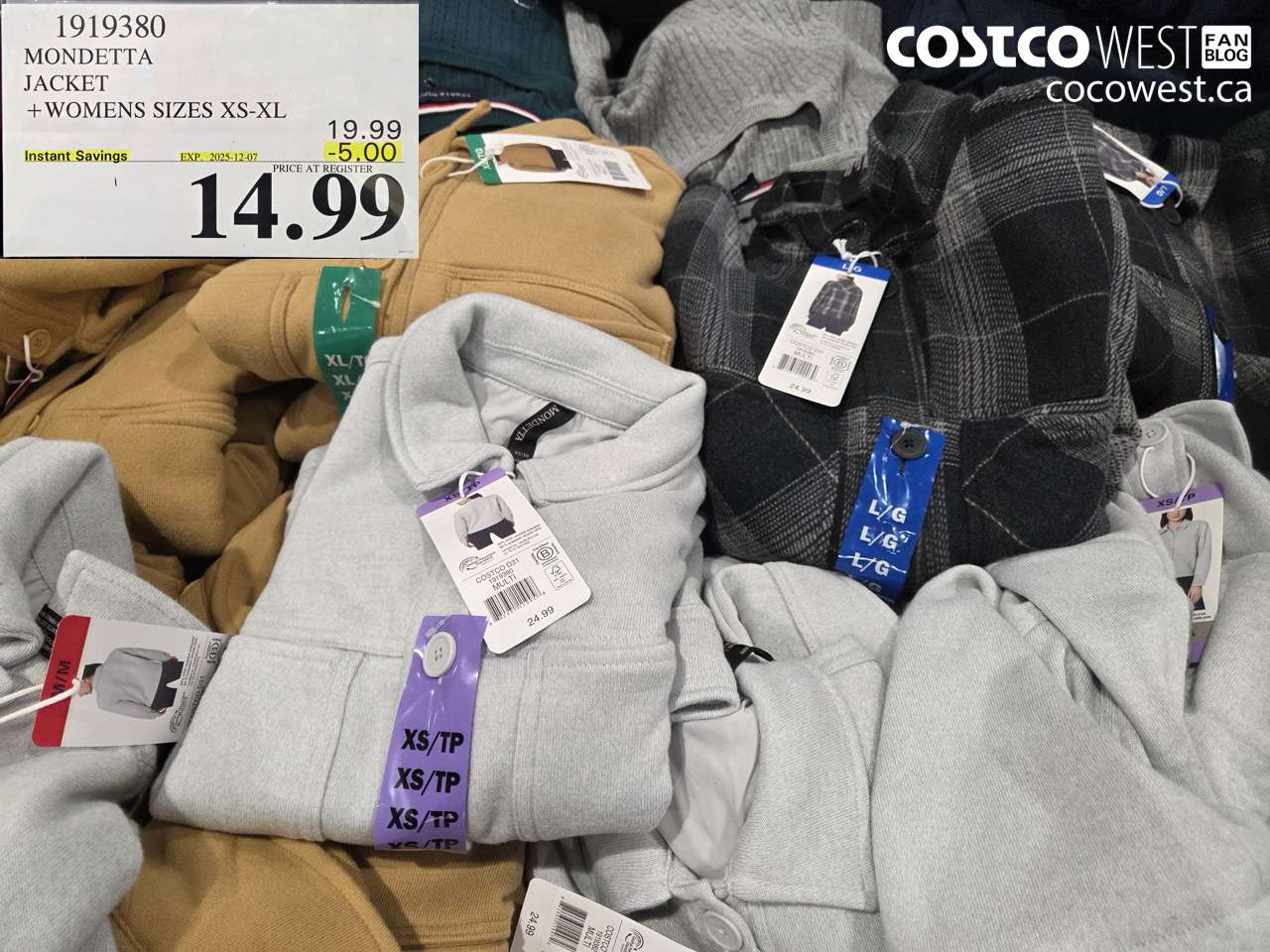 1919380 MONDETTA JACKET WOMENS SIZES XS-XL ($5.00 INSTANT SAVINGS EXPIRES ON 2025-12-07) $14.99