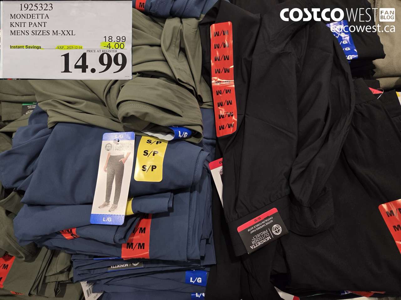 1925323 MONDETTA KNIT PANT MENS SIZES M-XXL ($4.00 INSTANT SAVINGS EXPIRES ON 2025-12-14) $14.99