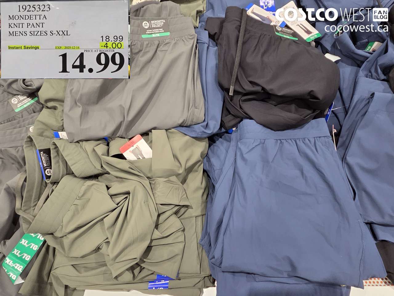 1925323 MONDETTA KNIT PANT MENS SIZES S-XXL ($4.00 INSTANT SAVINGS EXPIRES ON 2025-12-14) $14.99