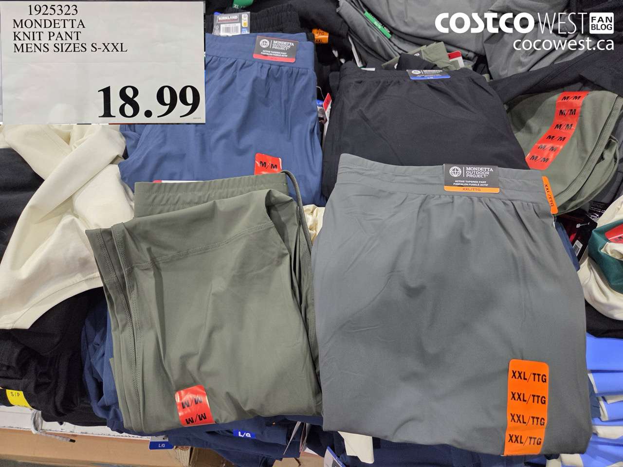 1925323 MONDETTA KNIT PANT MENS SIZES S-XXL $18.99