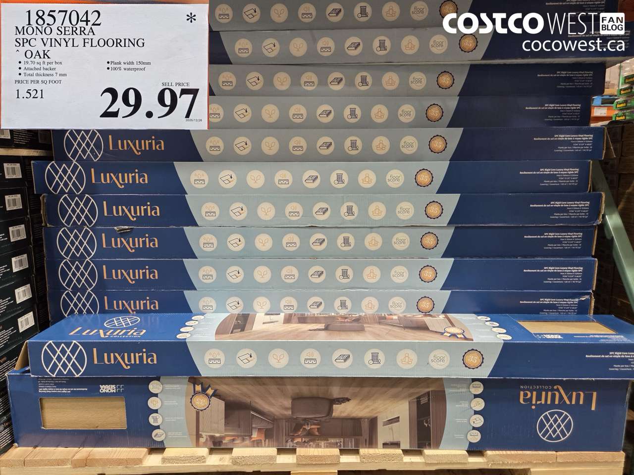 1857042 MONO SERRA SPC VINYL FLOORING OAK $29.97