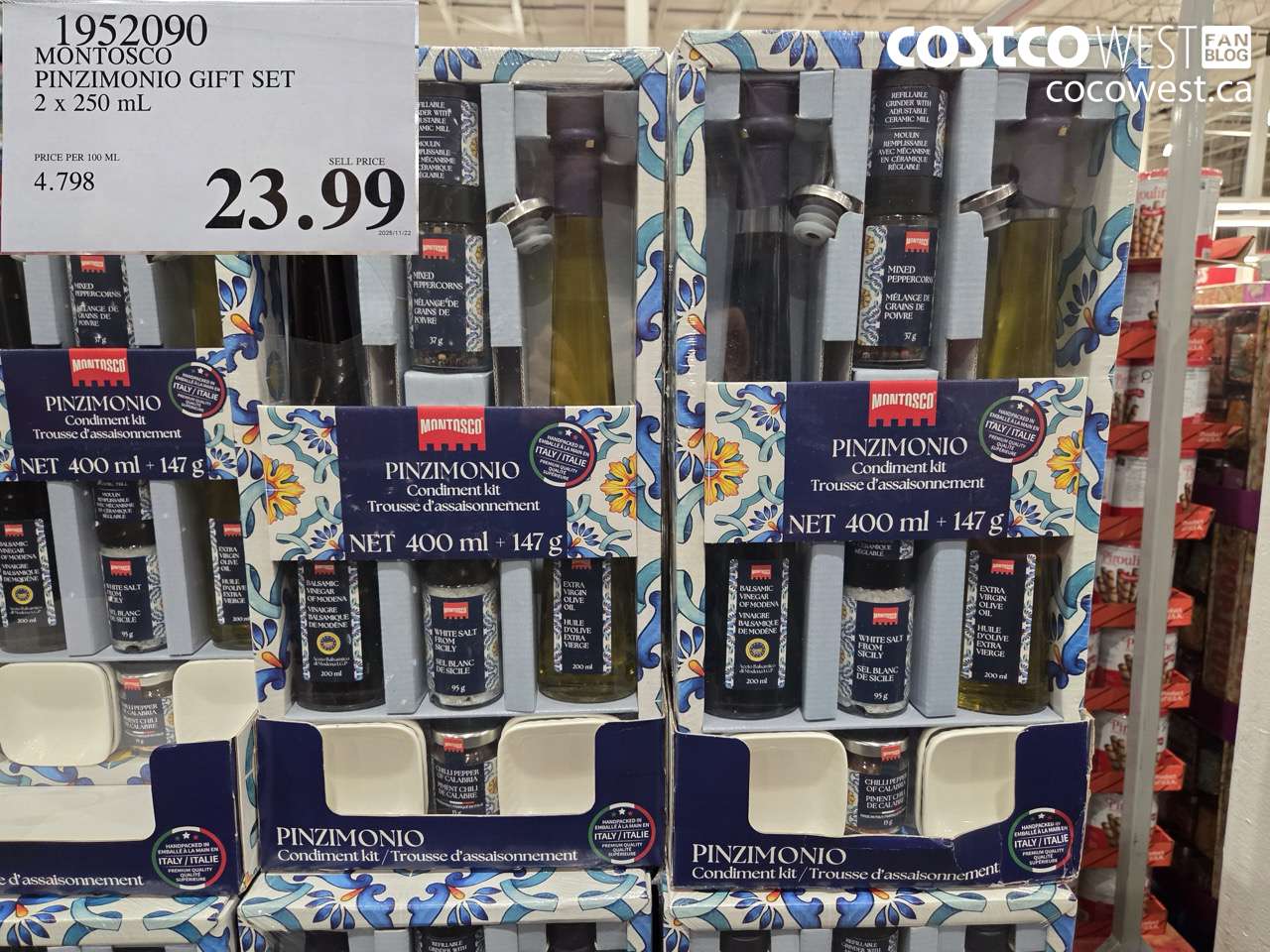 1952090 MONTOSCO PINZIMONIO GIFT SET 2 X 250ML $23.99