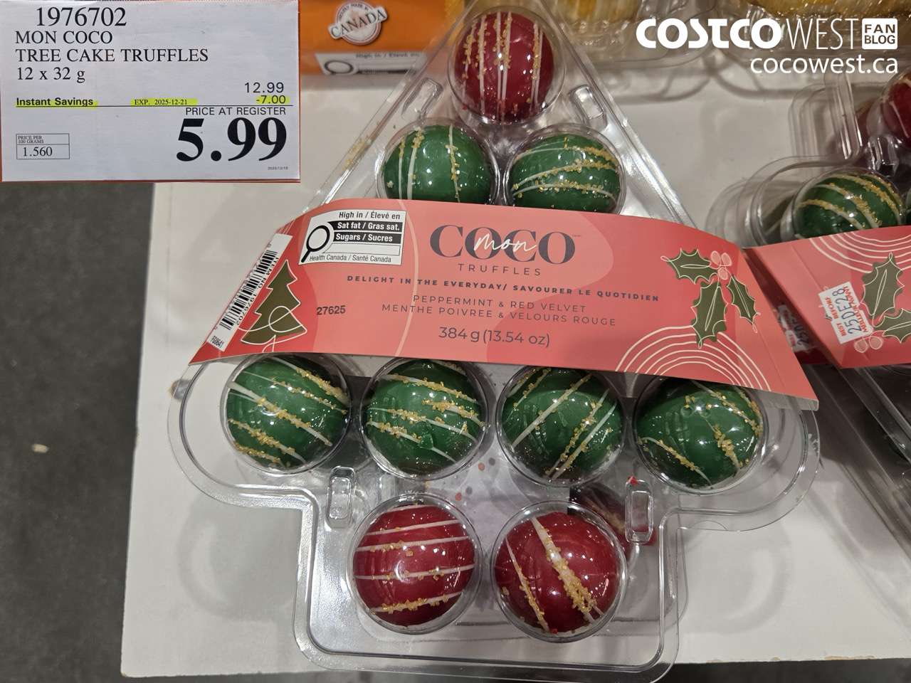 1976702 MON COCO TREE CAKE TRUFFLES 12 x 32 g ($7.00 INSTANT SAVINGS EXPIRES ON 2025-12-21) $5.99