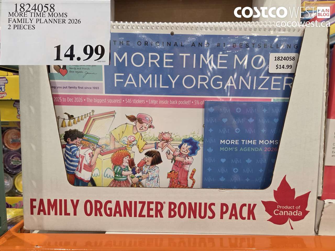 1824058 MORE TIME MOMS FAMILY PLANNER 2026 2 PIECES $14.99