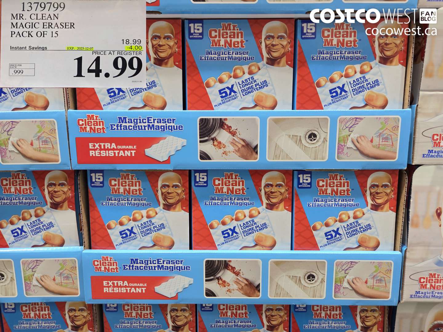 1379799 MR. CLEAN MAGIC ERASER VARIETY PACK PACK OF 15 ($4.00 INSTANT SAVINGS EXPIRES ON 2025-12-07) $14.99