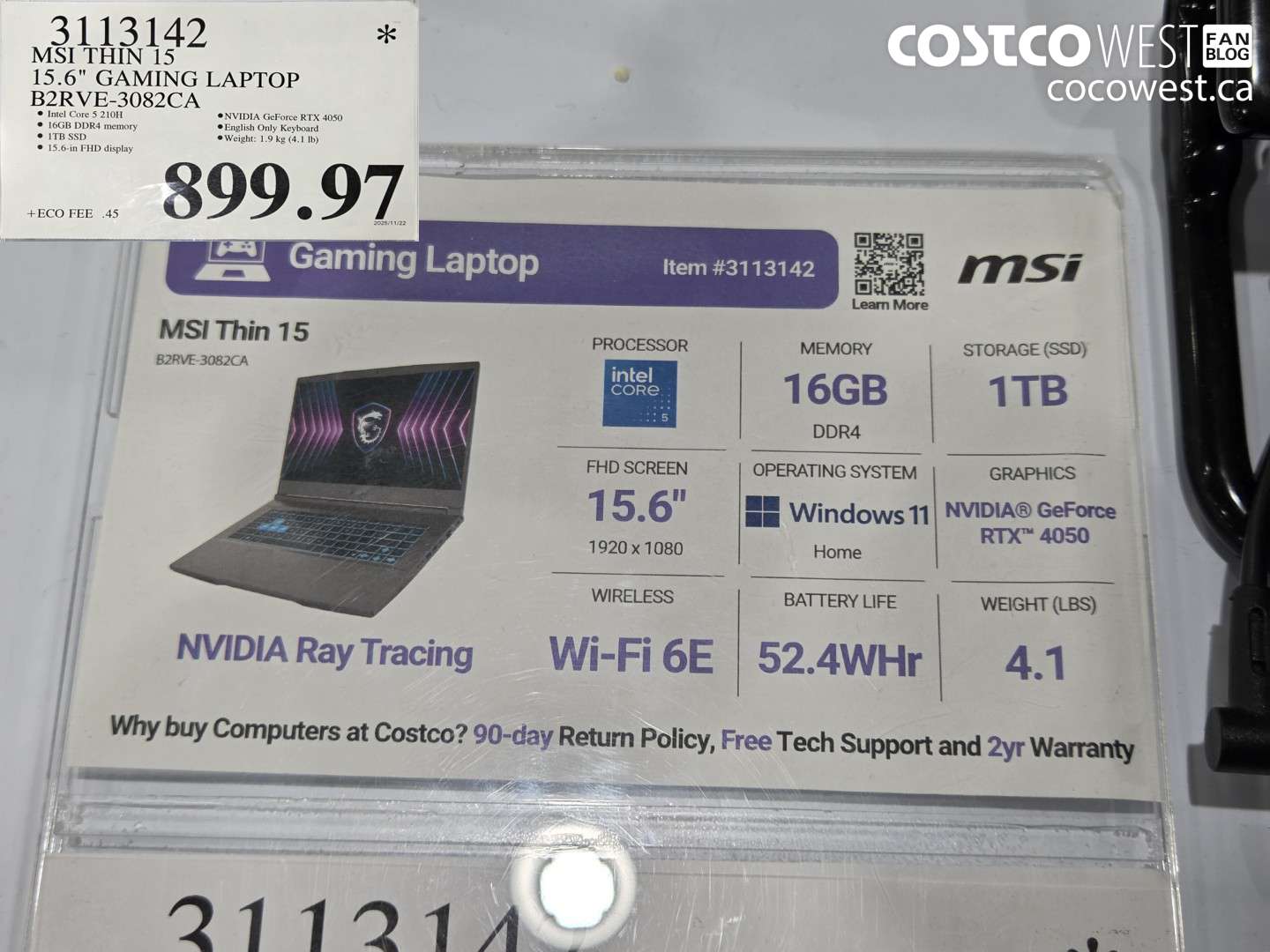 3113142 MSI THIN 15 15.6