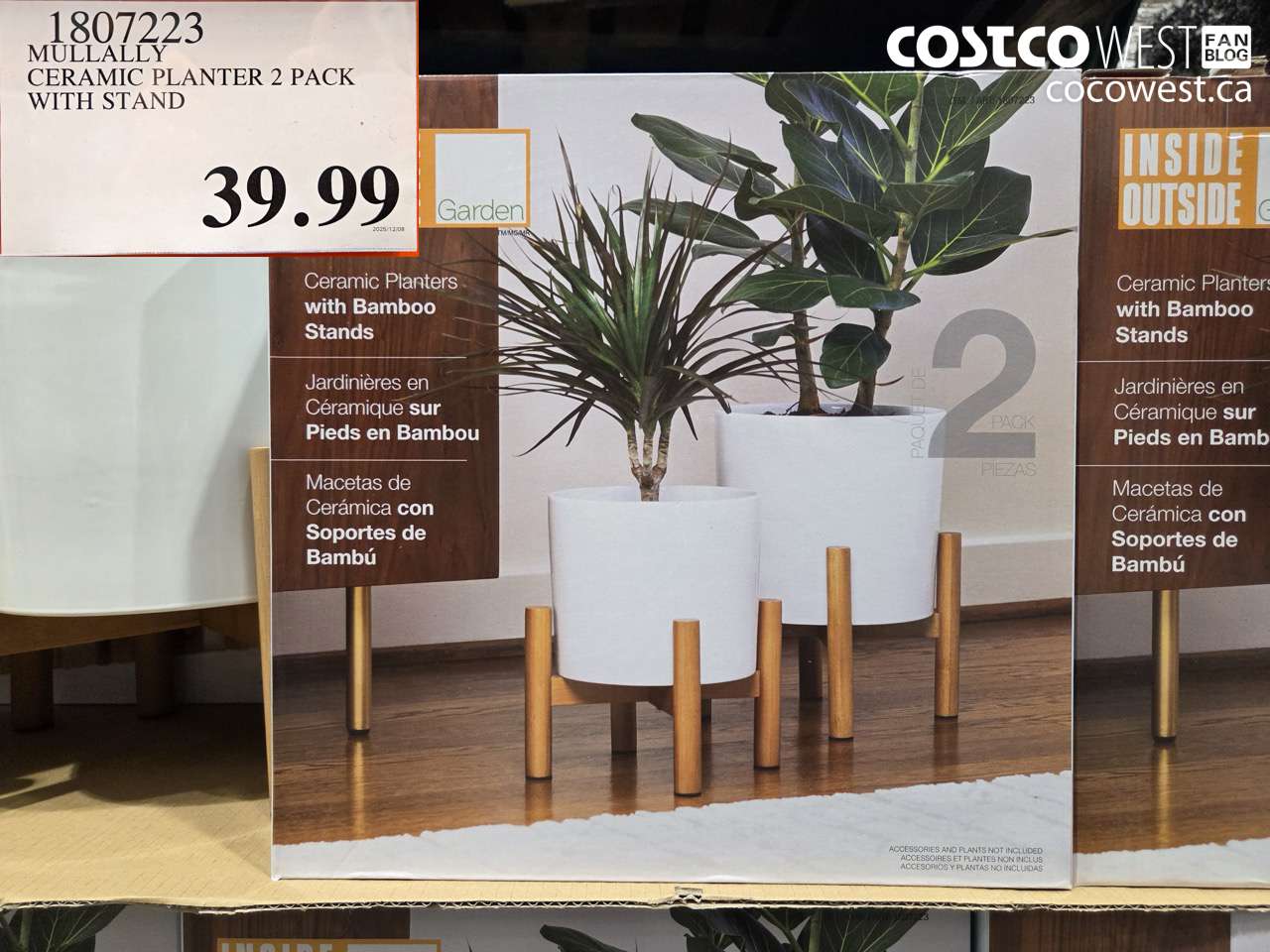 1807223 MULLALLY CERAMIC PLANTER 2 PACK WITH STAND  $39.99
