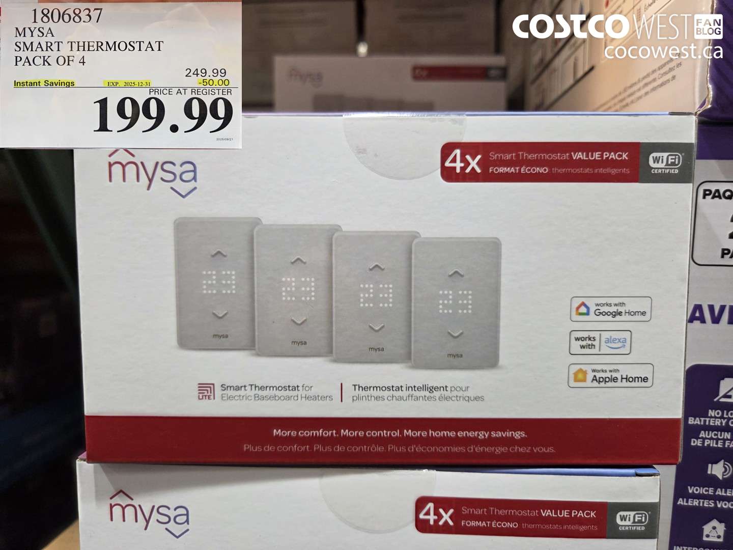 1806837 MYSA SMART THERMOSTAT PACK OF 4 ($50.00 INSTANT SAVINGS EXPIRES ON 2025-12-31) $199.99