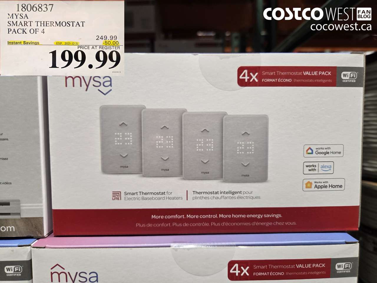 1806837 MYSA SMART THERMOSTAT PACK OF 4 ($50.00 INSTANT SAVINGS EXPIRES ON 2025-12-31) $199.99