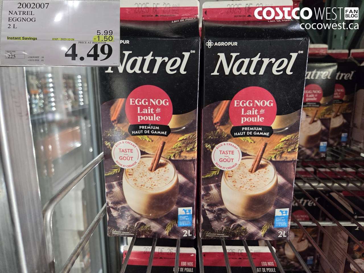 2002007 NATREL EGG NOG 2 L ($1.50 INSTANT SAVINGS EXPIRES ON 2025-12-24) $4.49