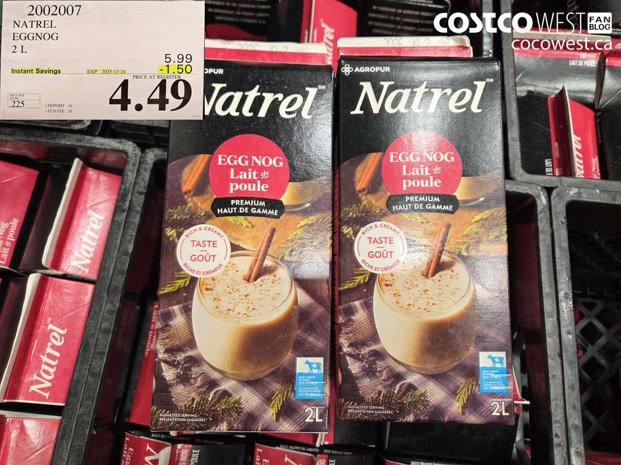 2002007 NATREL EGG NOG 2 L ($1.50 INSTANT SAVINGS EXPIRES ON 2025-12-24) $4.49