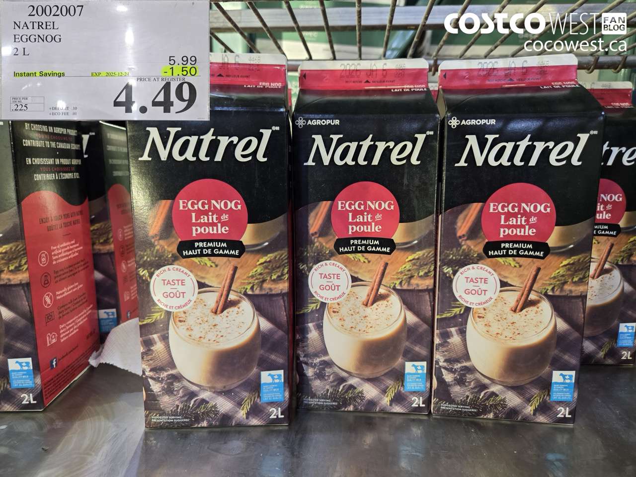 2002007 NATREL EGG NOG 2 L ($1.50 INSTANT SAVINGS EXPIRES ON 2025-12-24) $4.49