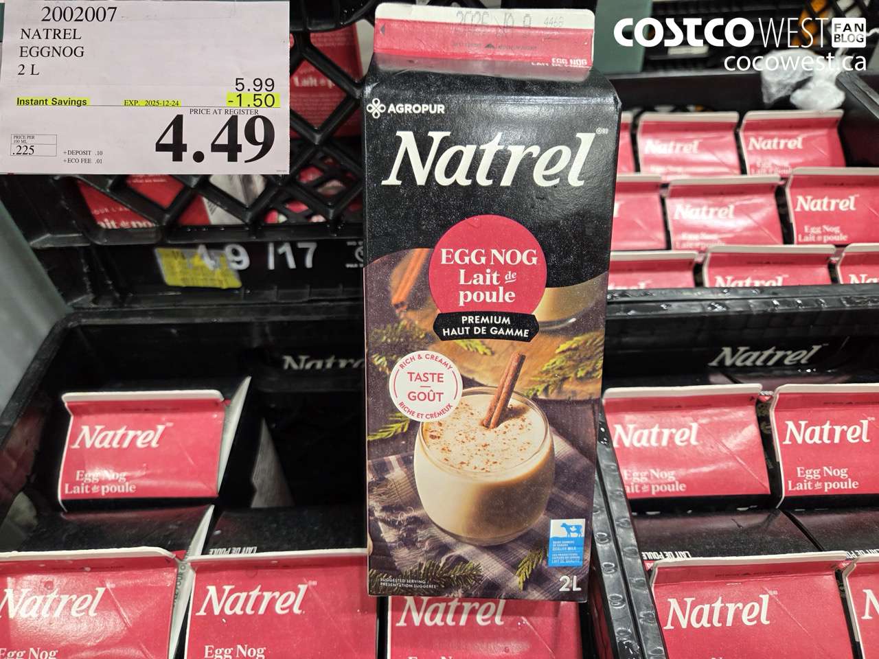 2002007 NATREL EGG NOG 2 L ($1.50 INSTANT SAVINGS EXPIRES ON 2025-12-24) $4.49